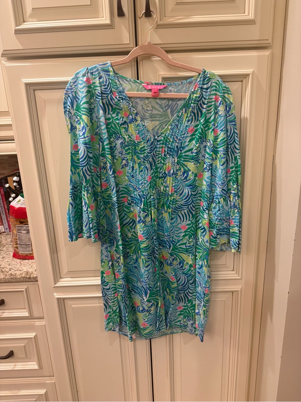 Lilly Pulitzer Blue, Green & Pink Tropical Tunic Cover-Up